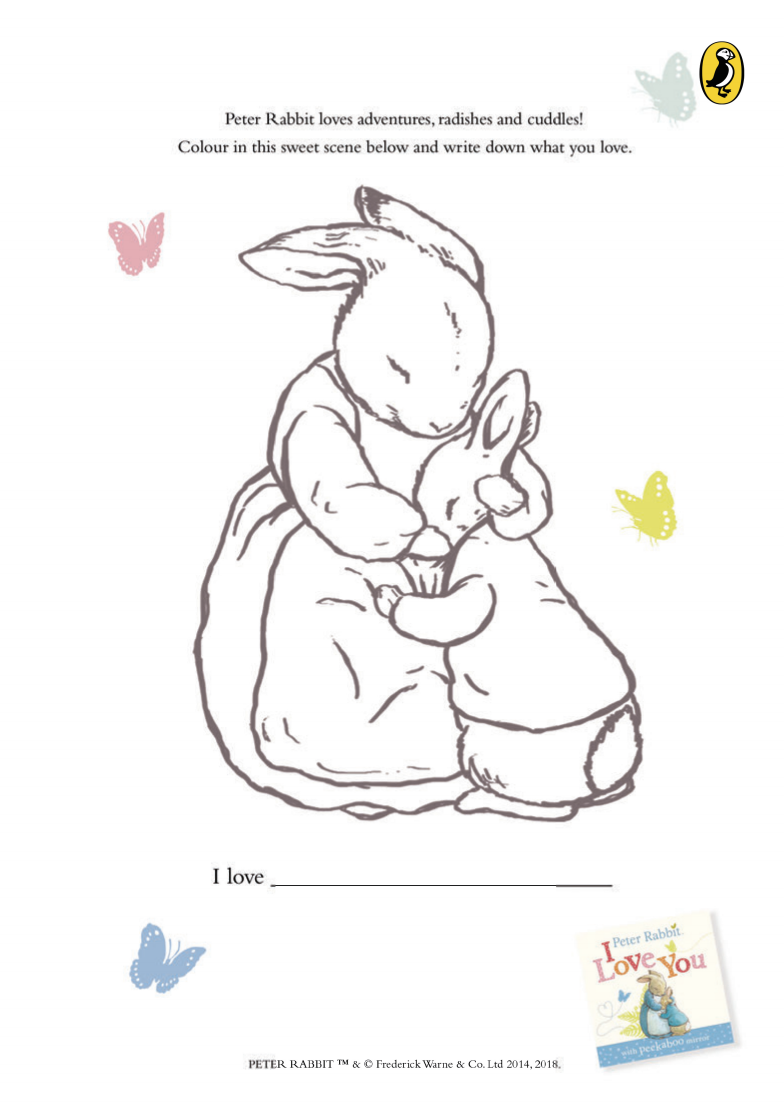 Download COLOURING SHEET : Peter Rabbit and his mum - Puffin Schools